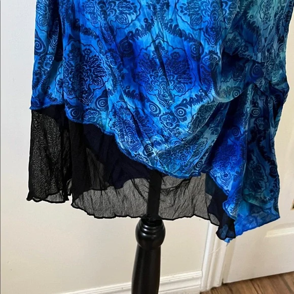 Elegant Blue Long Sleeve Dress - Picture 6 of 16